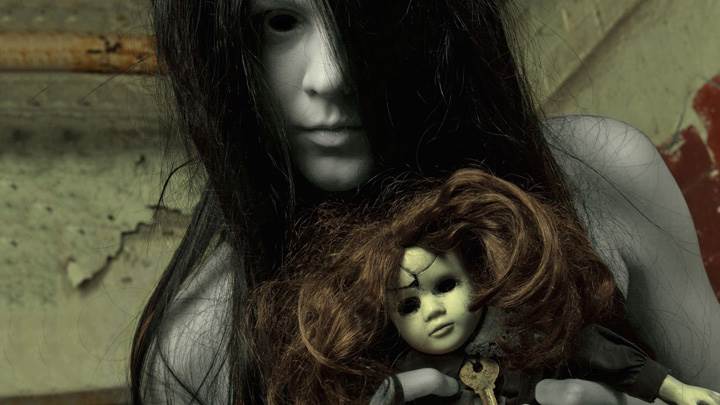 Creepy Ghost Girl With Ghost Barbie